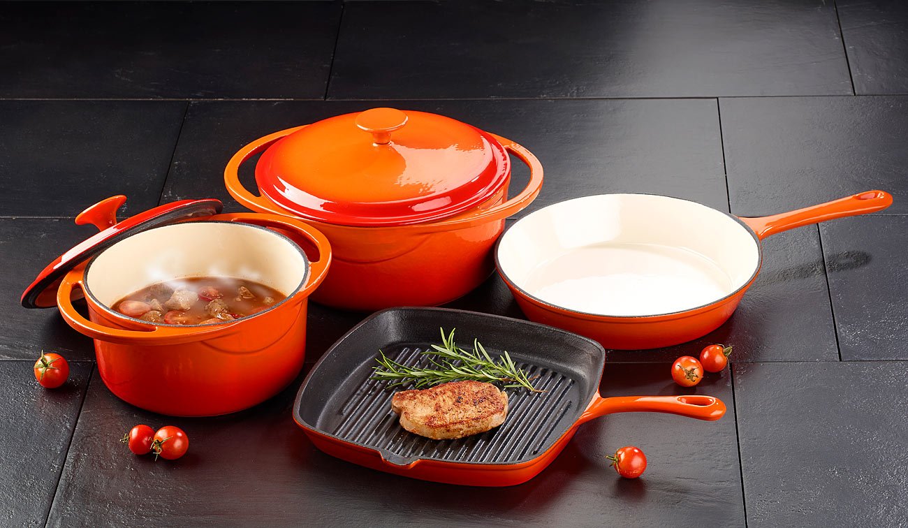 Tornwald-Schmiede Töpfe und Pfannenset: Topf- und Pfannen-Set aus Gusseisen, 4-teilig (Gusseisentopfset, Gusseiserne Pfannen &Töpfe Sets)