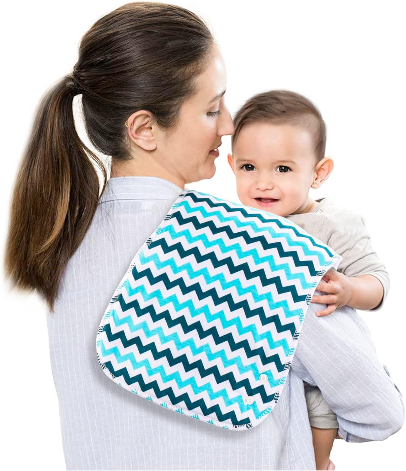 Baby Burp Cloths & Baby Bibs 2-in-1 Design Large Size 3 Layers Thicken Cotton Super Absorbent and Soft Baby Spit Up Burping Rags Baby Burp Cloth Set for Boys and Girls Solid 12 Pack