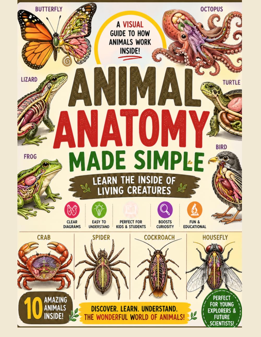 Animal Anatomy Made Simple: From tiny insects like butterflies and houseflies to fascinating creatures like octopuses, turtles, birds, and more—this ... how animals really work from the inside.