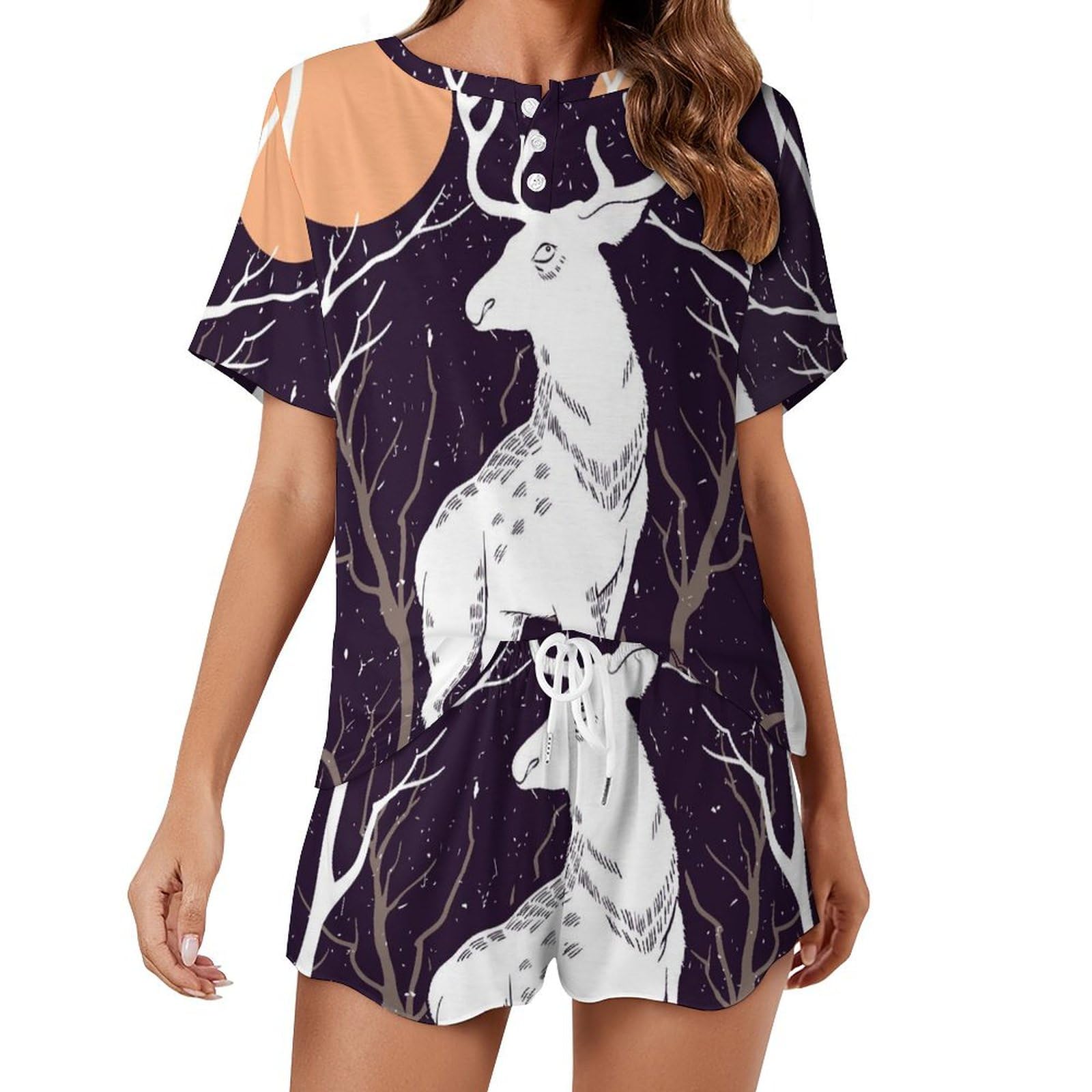 Pyjama femme manches courtes Elan Blanc idéal pour les douces nuits d'été - 8