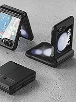 Vista 3 de CaseBorne V - Funda compatible con Samsung Galaxy Z Flip 5, funda protectora resistente con bisagra semiautomática y protector de pantalla de vidrio