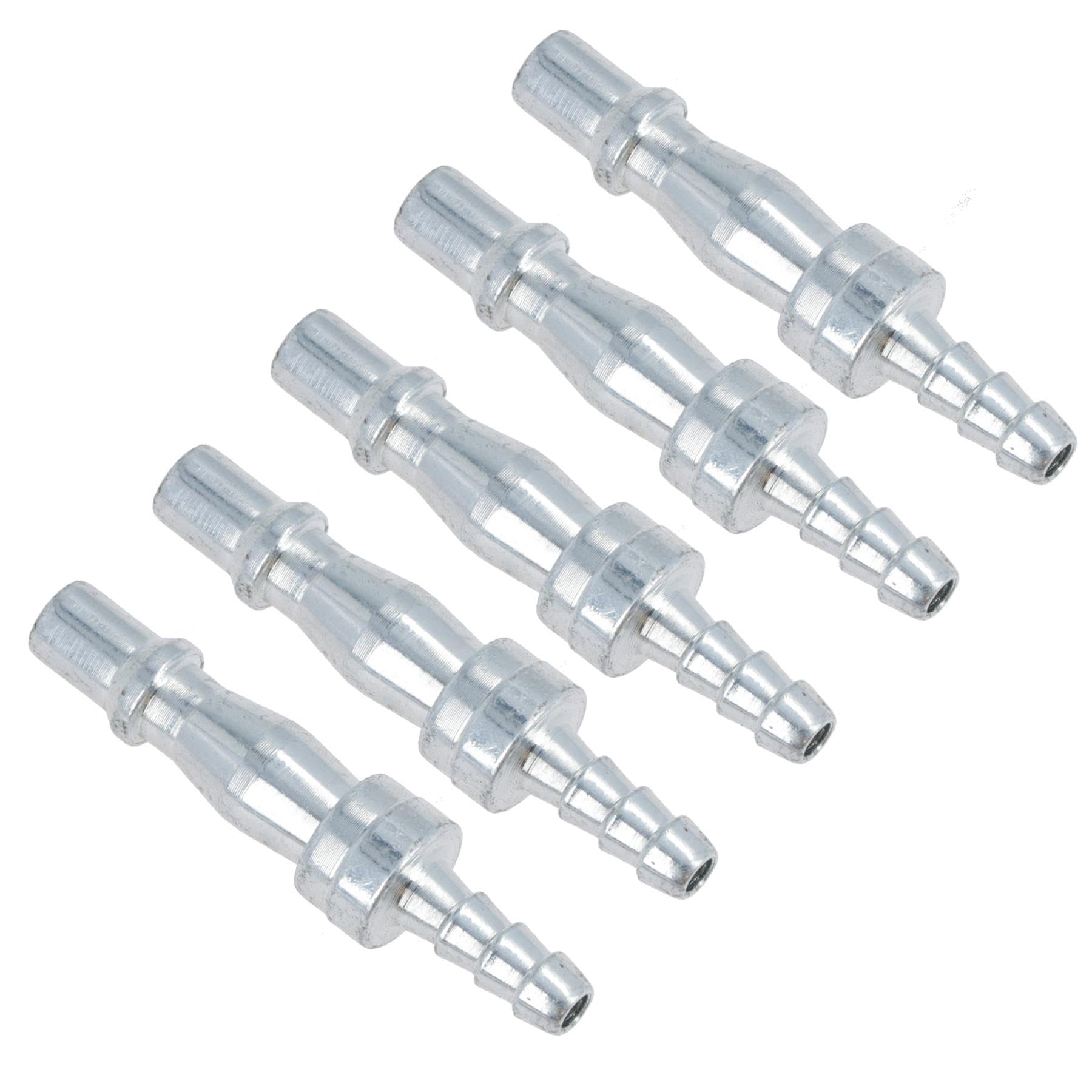 Ab Tools Men's Silver 1/4In Bsp (6.35Mm) Air Hose Barb Tail With Pcl Type Connector Fitting 5Pc