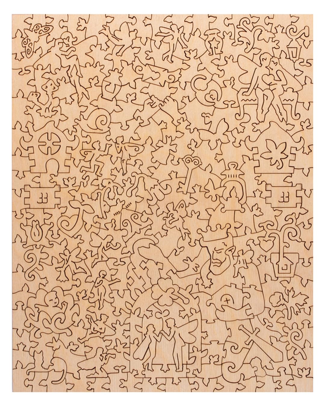 DAVICI Holzpuzzle | D8 - Wistera Moon | 250 Teile | Unterhaltung für Erwachsene und Kinder | Psychische Herausforderung | einzigartige Formen | unglaubliche Designs | Spitzendekoration | Geschenk |