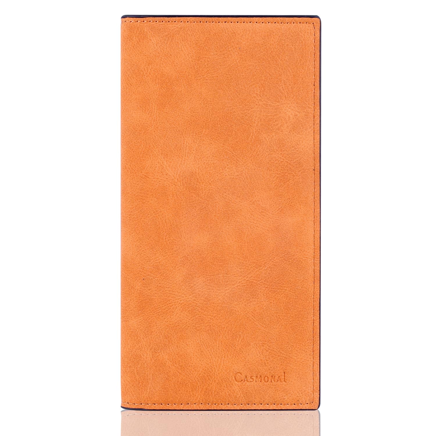 CASMONAL Premium Leather Checkbook Cover for Men and Women Checkbook Holder Wallet RFID Blocking