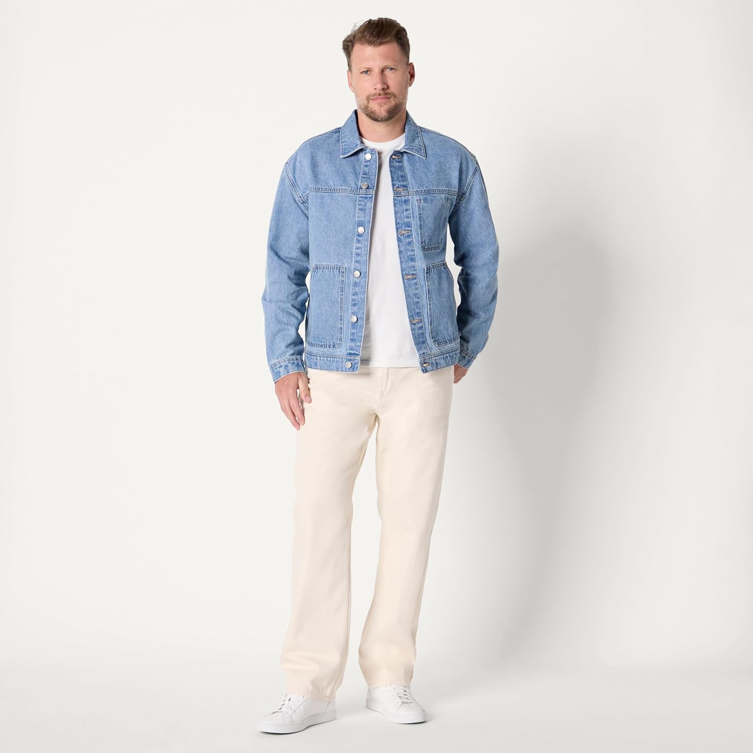 Amazon Essentials Men's Rigid Denim Relaxed-Fit Utility Jacket - Image 5