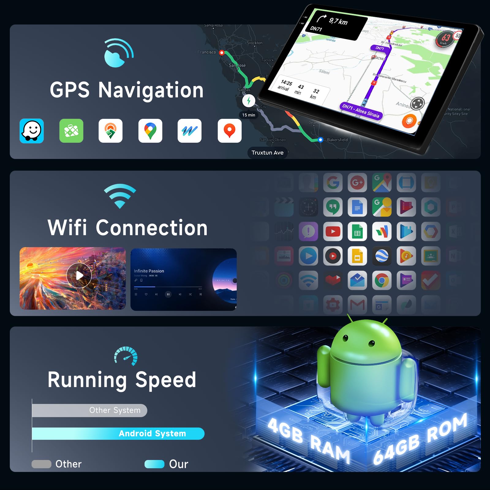 Hodozzy 4G+64G Autoradio für Mercedes Benz A/B-Klasse B200 W169 A160 A180 A200 A220 2008-2012 Android 9 Zoll InCell Touchscreen Navi Carplay Wireless Android Auto, Radio Din Bluetooth WiFi RDS Kamera