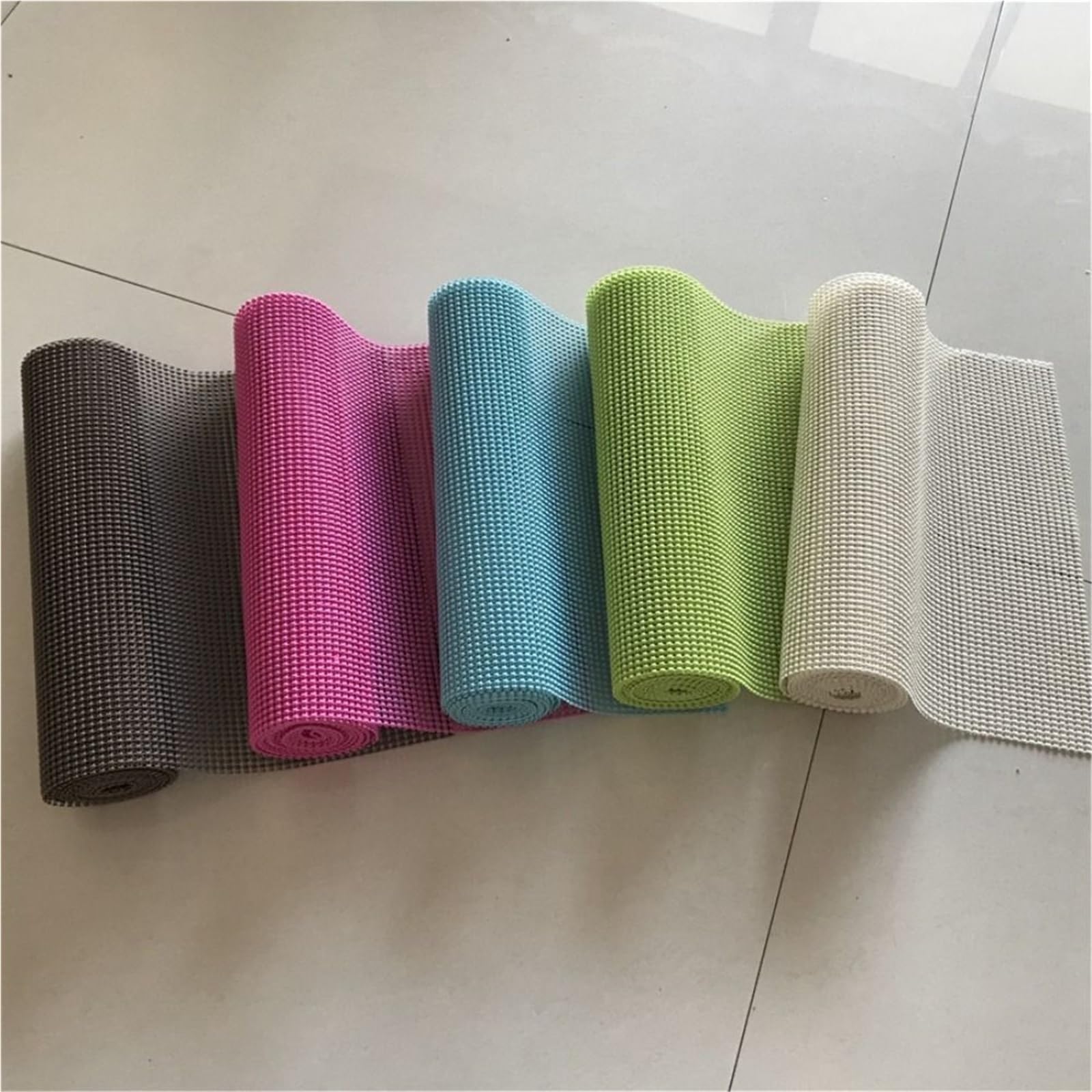 Wkładki do szuflad kuchennych, Uniwersalna mata z uchwytem, ​​zestaw 4 wkładek do szuflad szafki PCV, 30x150 cm, wielokolorowy(Beige)