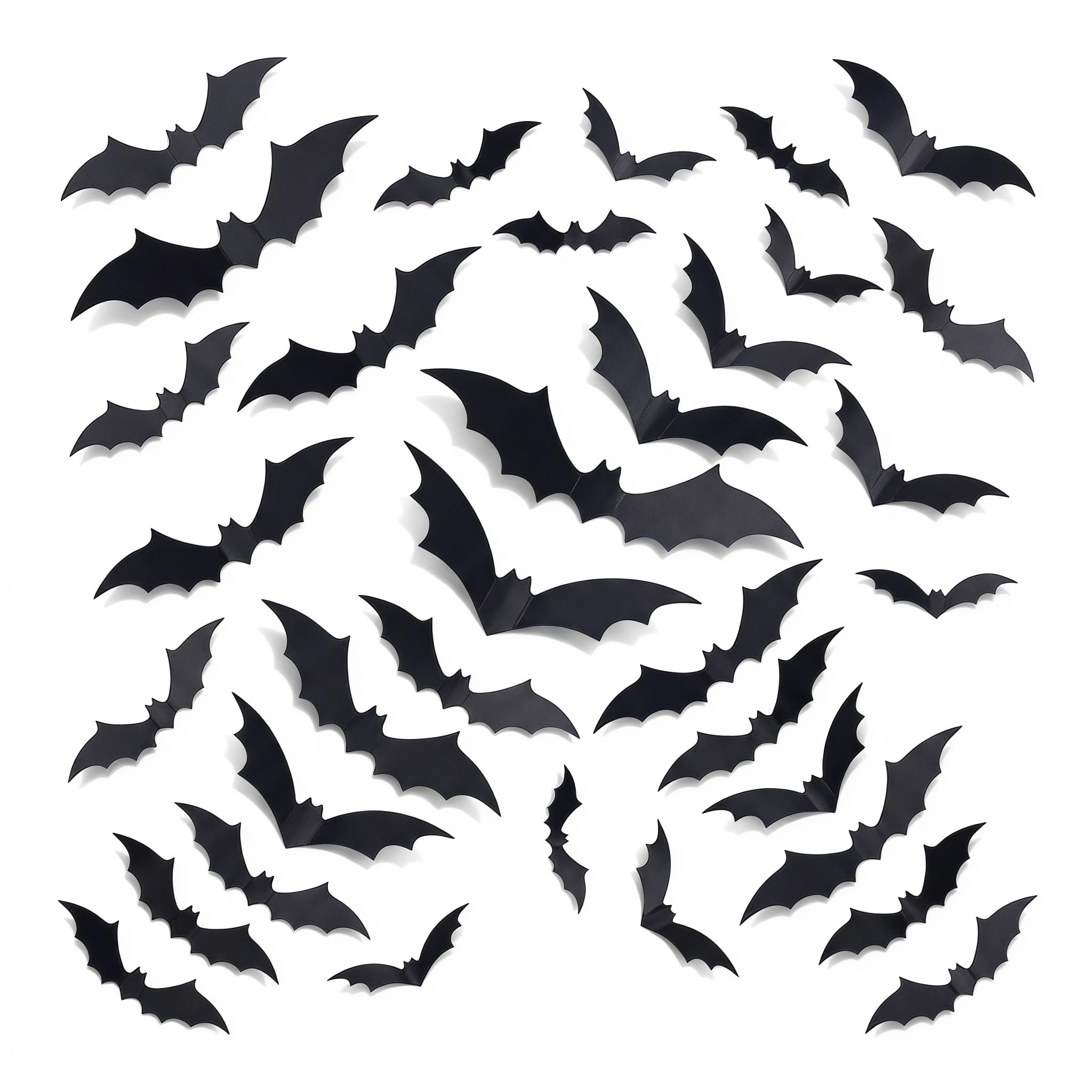 72 Pcs Halloween Decorations, 3D Bats Halloween Decorations Decor Wall Sticker, Halloween Decorations Indoor Office Party Home，Walll, for Spooky Home Indoor Decor