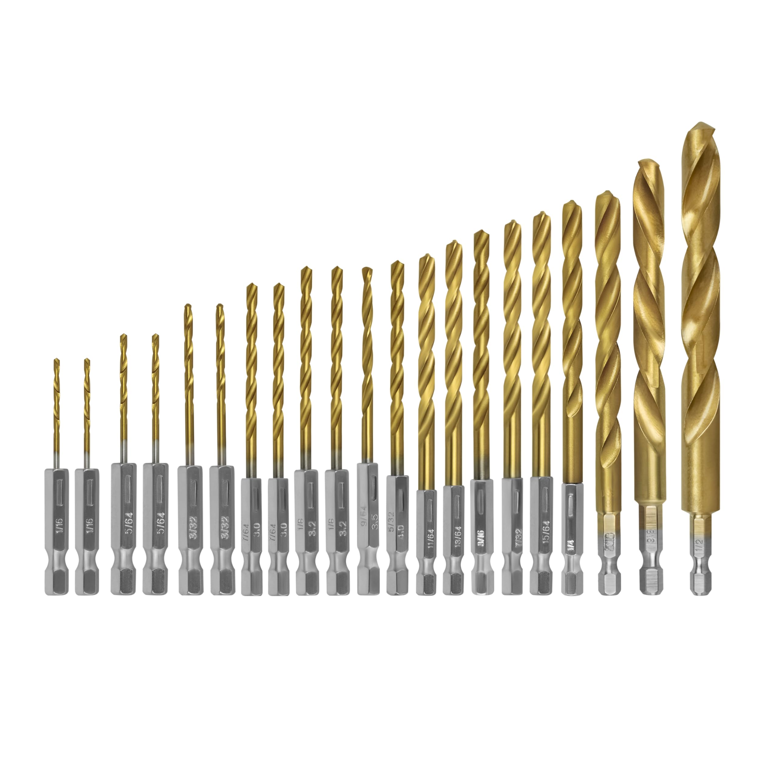 21-Piece Titanium Nitride Coated Drill Bit Set for dewalt Drill bit Set (DW1361)