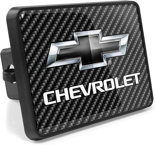 iPick Image, Compatible con: placa frontal de metal con logotipo negro UV con aspecto de fibra de carbono en cubierta de enganche de remolque de