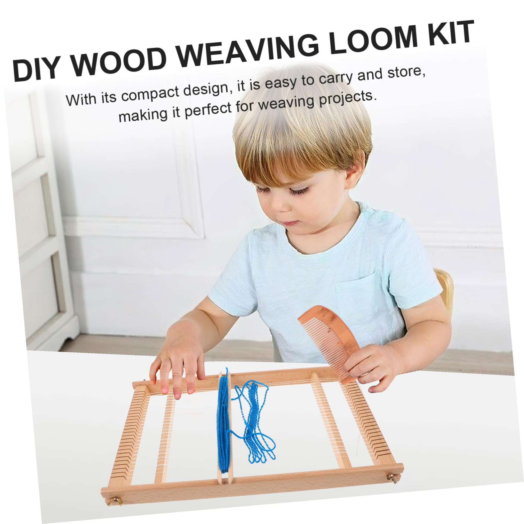 Gogogmee Cognitive Weaving Loom Tool Wooden Weaving Loom for Boys and Girls for DIY Craft Projects