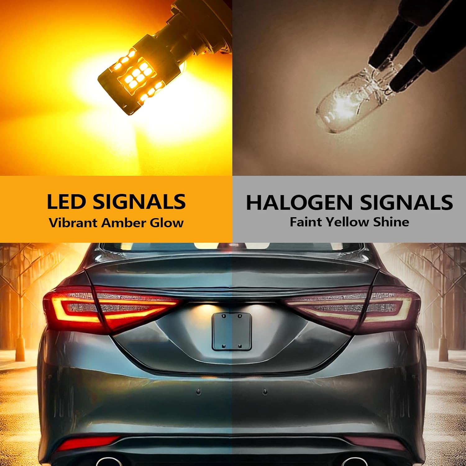 7440 LED Turn Signal Bulbs Compatible For Toyota Camry 2010-2011 (Front) & 2007-2023 (Rear), Amber Yellow, Plug and Play Pack of 2