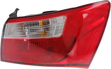 Go-Parts - Tail Light for Kia Rio 2012-2017, Right Passenger Side, Outer Assembly, Halogen, Sedan - CAPA-Certified, Replacement 2013 2014 2015 2016