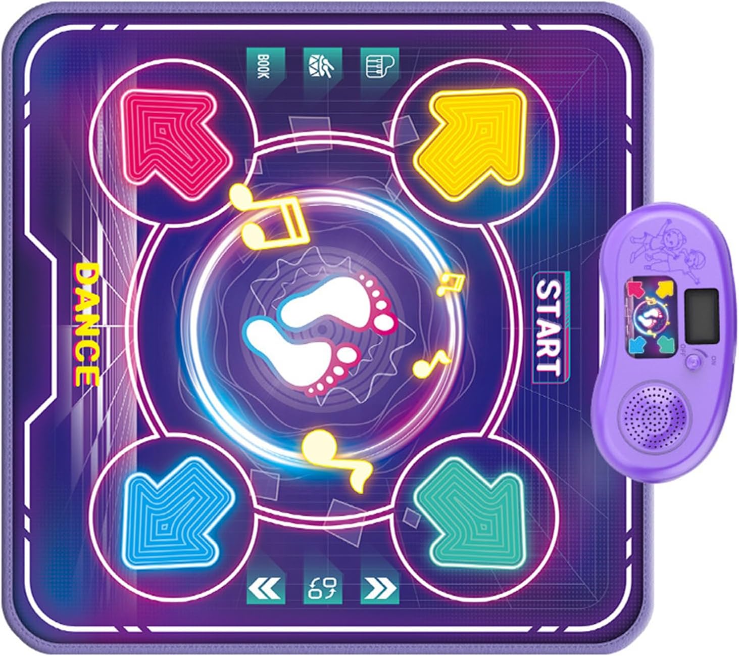 Dance Mat for Children Featuring 4 Light Up Buttons and Builtin Music for Kids Family Gathering Lightup Dance Mat