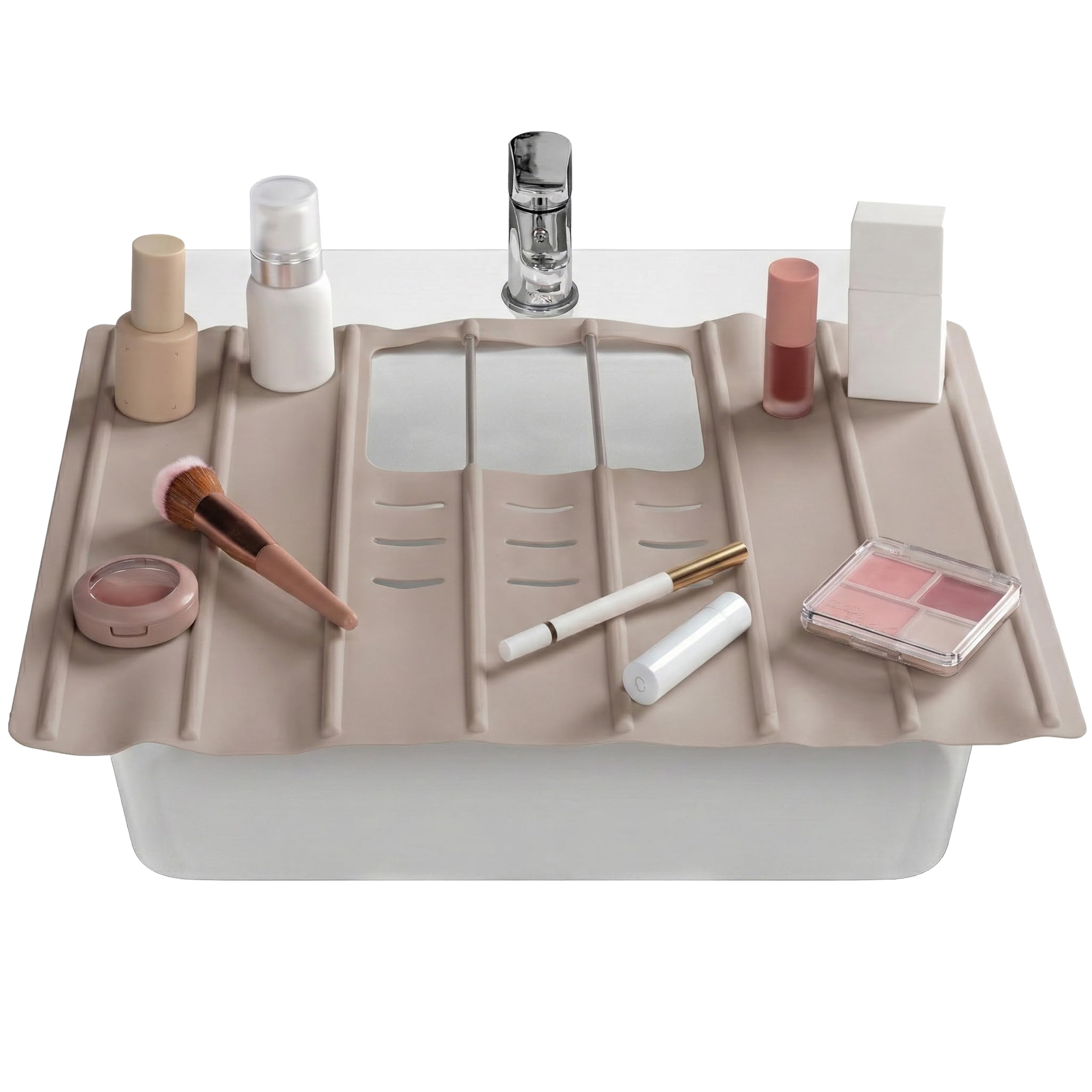 Photo 1 of Maplefield Foldable Silicone Sink Cover - Taupe Small