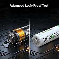 Vista 3 de DURNERGY Paquete de 48 pilas AA, 10 años de vida útil, pilas AA dobles de 2800 mAh para reloj, pilas AA, alcalinas LR6