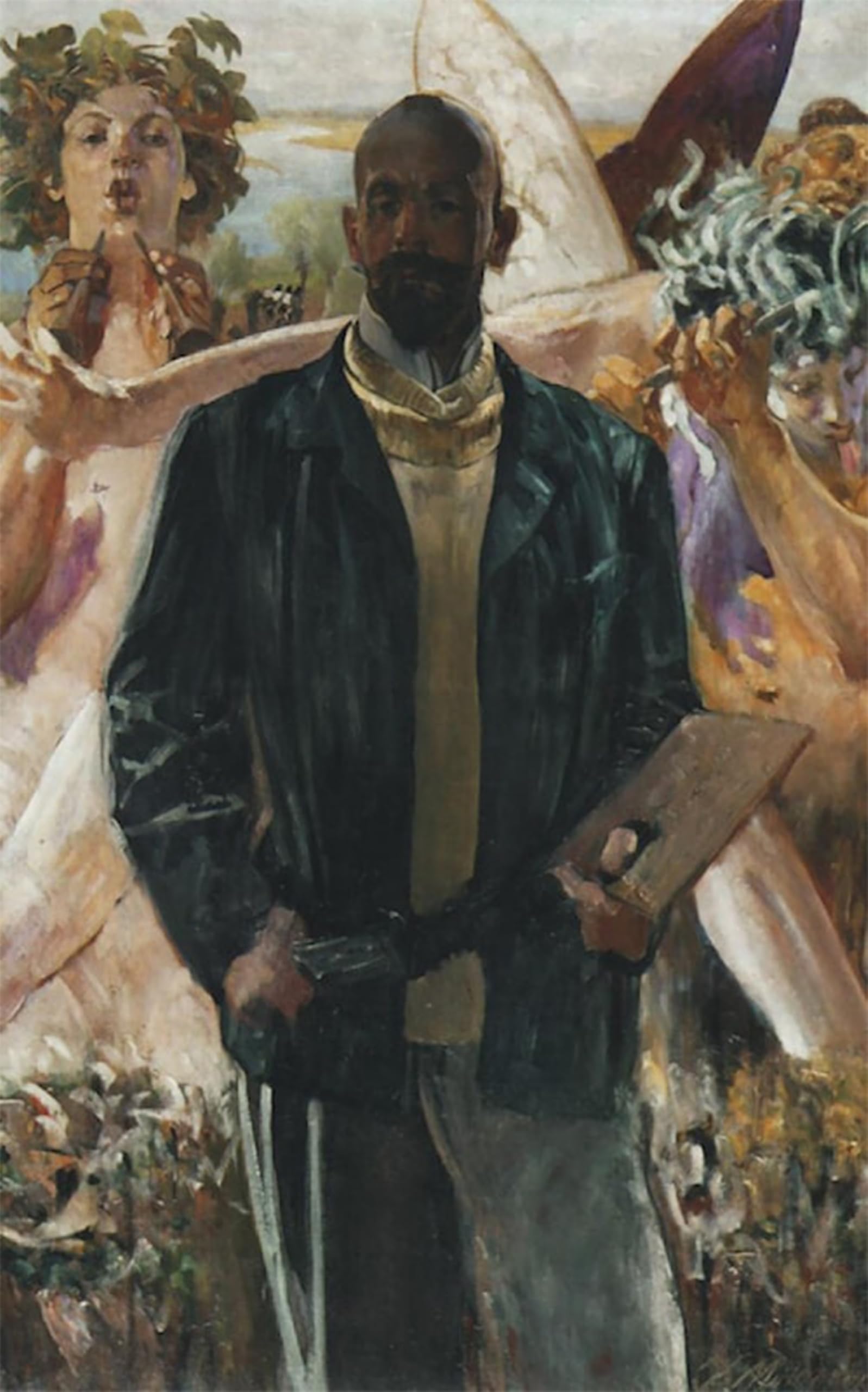 SERENDIPITP Abstract Painting Mural Print Picture Wall Decor Painting Self Portrait by Jacek Malczewski Vintage Wall Artwork for Home Decor 60x90cm