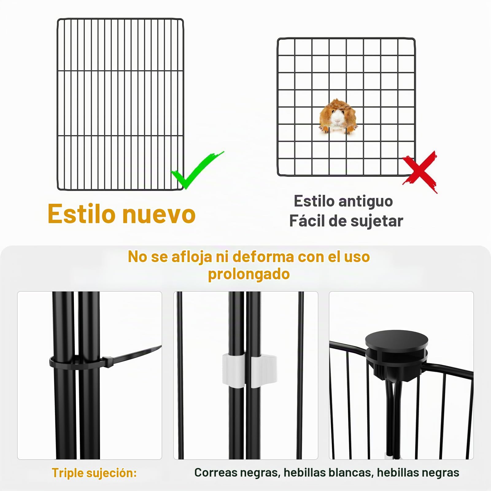Aystkniet Jaula para cobayas, 122 x 60 x 40 cm (largo x ancho x alto) con cubierta, alfombrilla de suelo