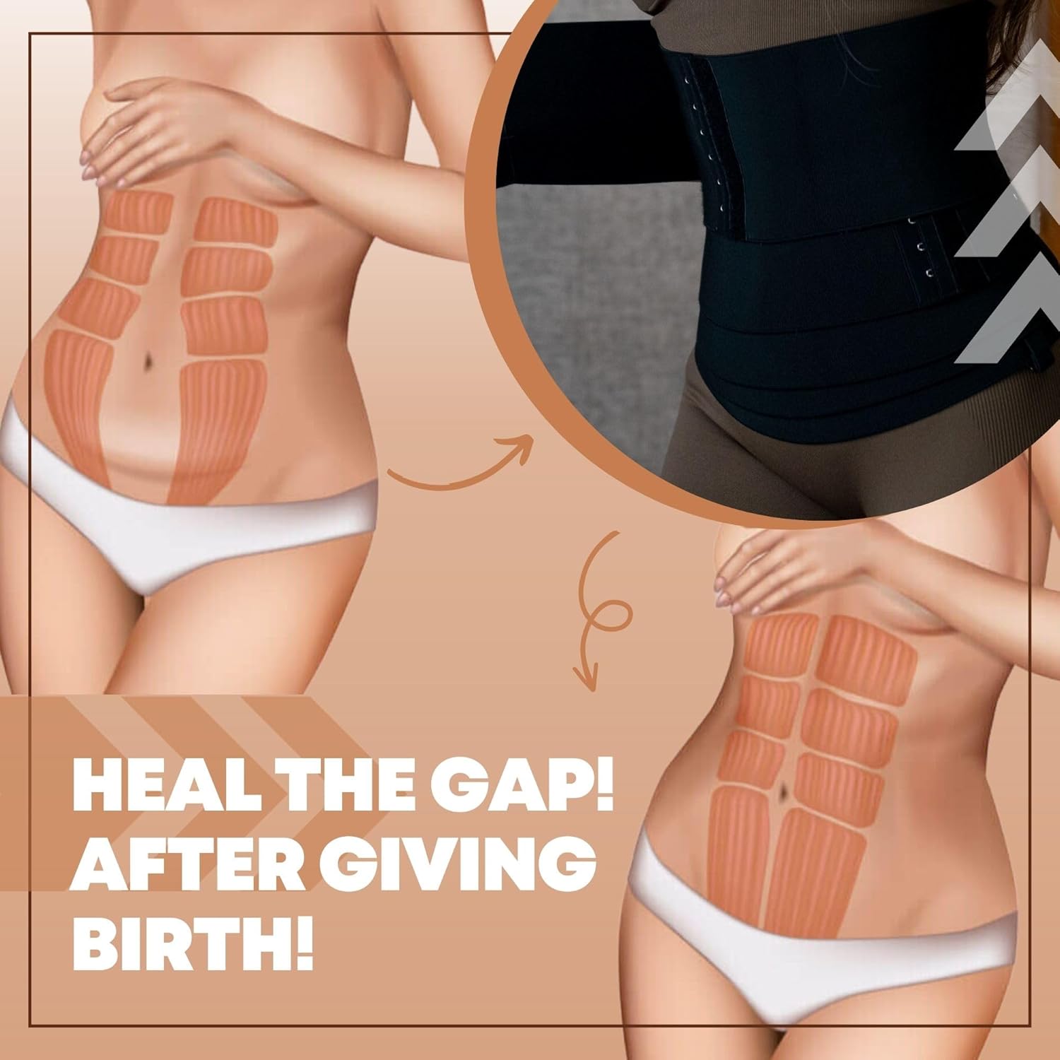 Miniatura 3 de gogrit Entrenador de cintura posparto, banda para el vientre con forma de reloj de arena, corsé moldeador de cuerpo, faja deportiva para mujer