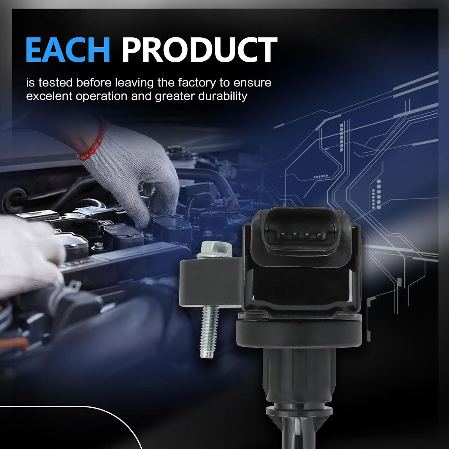 UF680 Ignition Coil Pack Compatible with Buick Envision LaCrosse Regal Verano, Cadillac ATS CT6 CTS, Chevy Equinox Impala Malibu Colorado, GMC Acadia Canyon 2.0L 2.4L 2.5L Replace# 5C1884, 4PCS