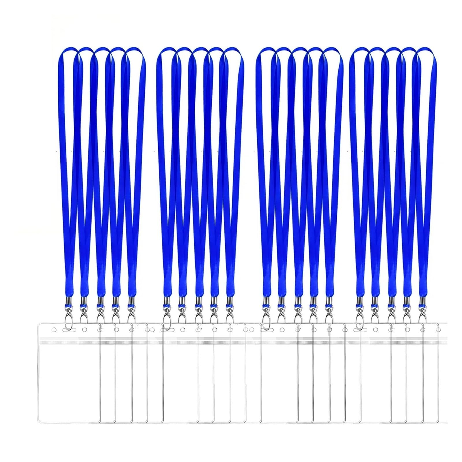Lot de 12 cordons tour de cou avec porte-cartes et clips pivotants pour clés