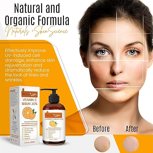 Miniatura 3 de Suero con 20 % de vitamina C + ácido hialurónico + retinol + vitamina E + vitamina B pura orgánica  colágeno para la piel, hidratante,