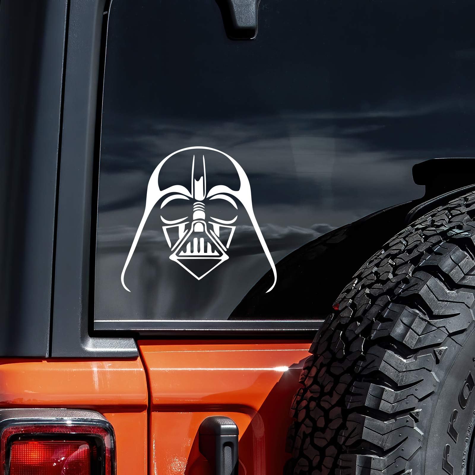 Darth Face Vader Decal Star Decal Vinyl Sticker Auto Car Truck Wall Laptop | White| 5.5" x 5"