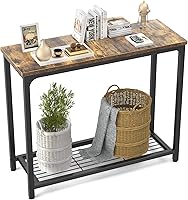 Vista 1 de Ecoprsio Small Console Table Sofa Table with Mesh Shelves, 2 Tier Entryway Table Foyer Table for Entryway, Front Hall, Hallway, Sofa, Couch, Living