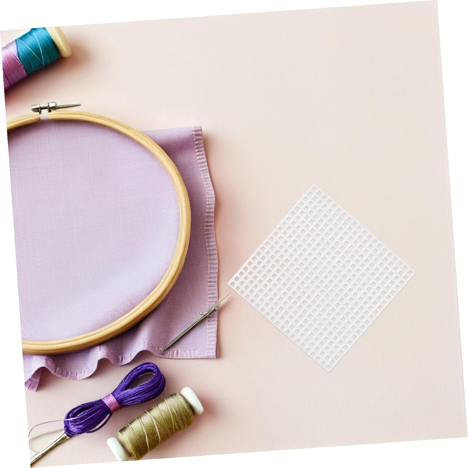 Plastic Needlepoint Canvas 30 Pieces White Grid Sheets for DIY Cross Stitch