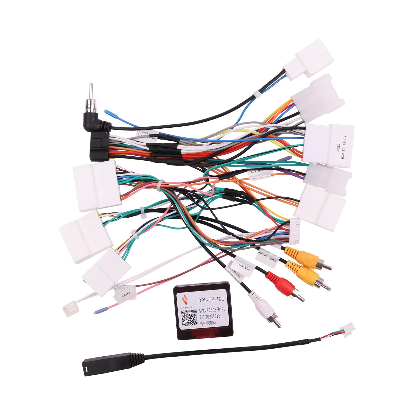 16PIN Car Radio Wiring Harness for Toyota Corolla RAV4 Camry 4Runner Tundra Highlander 2014-2018, Aftermarket Stereo Wire Harness with CANBUS Adapter Support JBL, Backup Camera, SWC