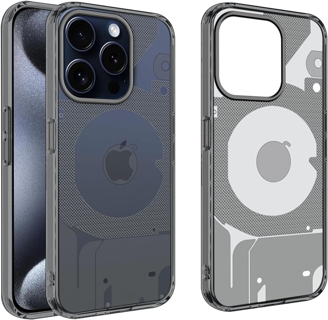 Back Cover Case for iPhone 15 Pro Max (Designer Matte Finish Soft Transparent)-Smoke Grey Transparent