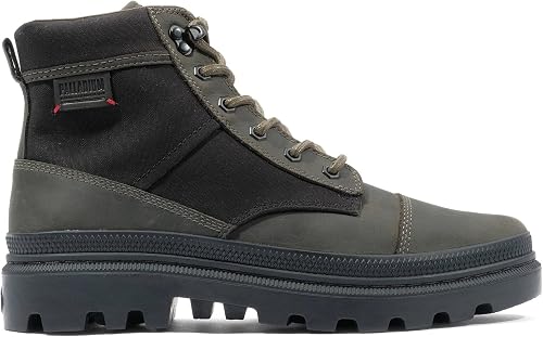Palladium Mens Pallatrooper Rough, Black/Olive Night, 10 M