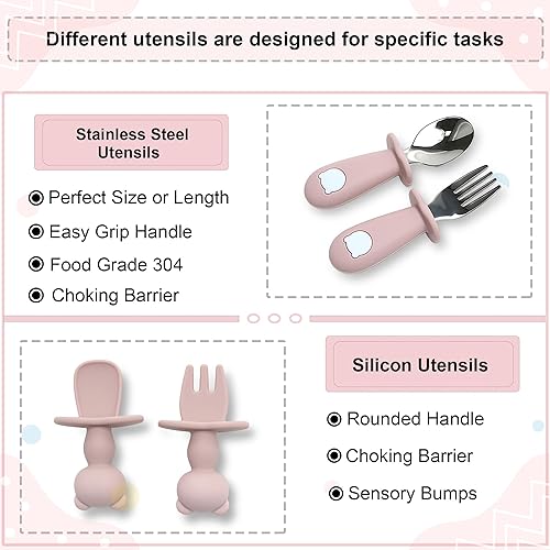Miniatura 6 de Suministros de destete LED para bebés, juego de alimentación de silicona para bebés, Platos para Bebes Comida 6 Meses, Juego de Comida para Bebes,