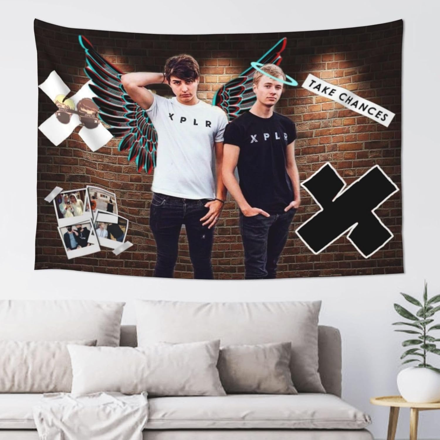 Xplr Sam And Colby Tapestry Wall Hanging For Bedroom Living Room Dorm Home Decor One