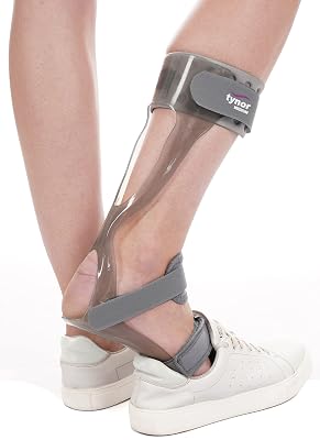 TYNOR Foot Drop Splint With Liner, Grey, Right, Large, 1 Unit
