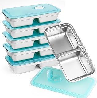 6Pcs Grab and Go Snack Containers Reusable, Stainless Steel Double Compa...