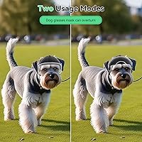 Vista 4 de Enjoying Casco para perro con lente transparente y agujeros para las orejas, casco de motocicleta para mascotas, sombreros de perro para perros