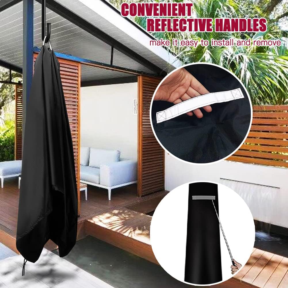 Umbrella Cover, Double Layer Waterproof, UV Resistant, Windproof Parasol Covers with Zip for 7ft to 11ft Patio Umbrellas