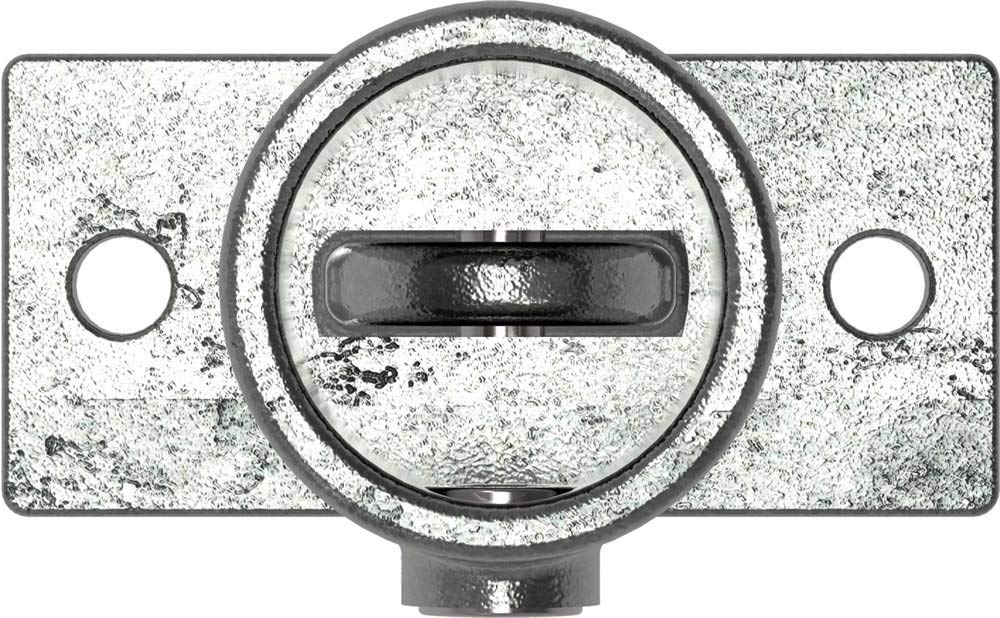 Fenau | Puntal/base con bisagra variable, Ø 48,3 mm, empalme de tubo, brida inferior, fundición maleable, galvanizado en caliente, incl. tornillos