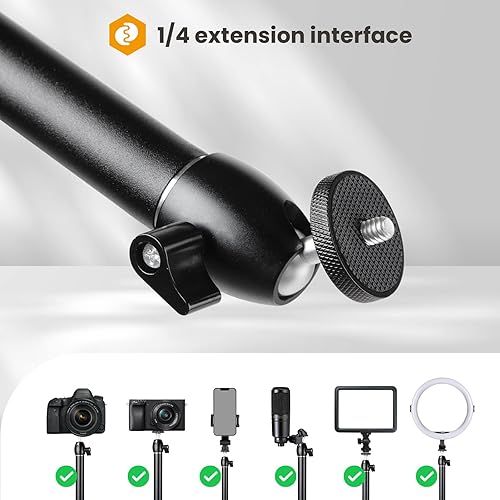 Miniatura 4 de TARION Soporte de Escritorio para Cámara - Brazo Articulado, Montura Superior Flexible, Brazo de Mesa Ajustable y Resistente para Fotografía Plana,