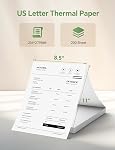 200 Sheets Thermal Printer Paper 8.5x11 US Letter Thermal Paper Compatible with MT610 Pro and Other Thermal Portable Printer