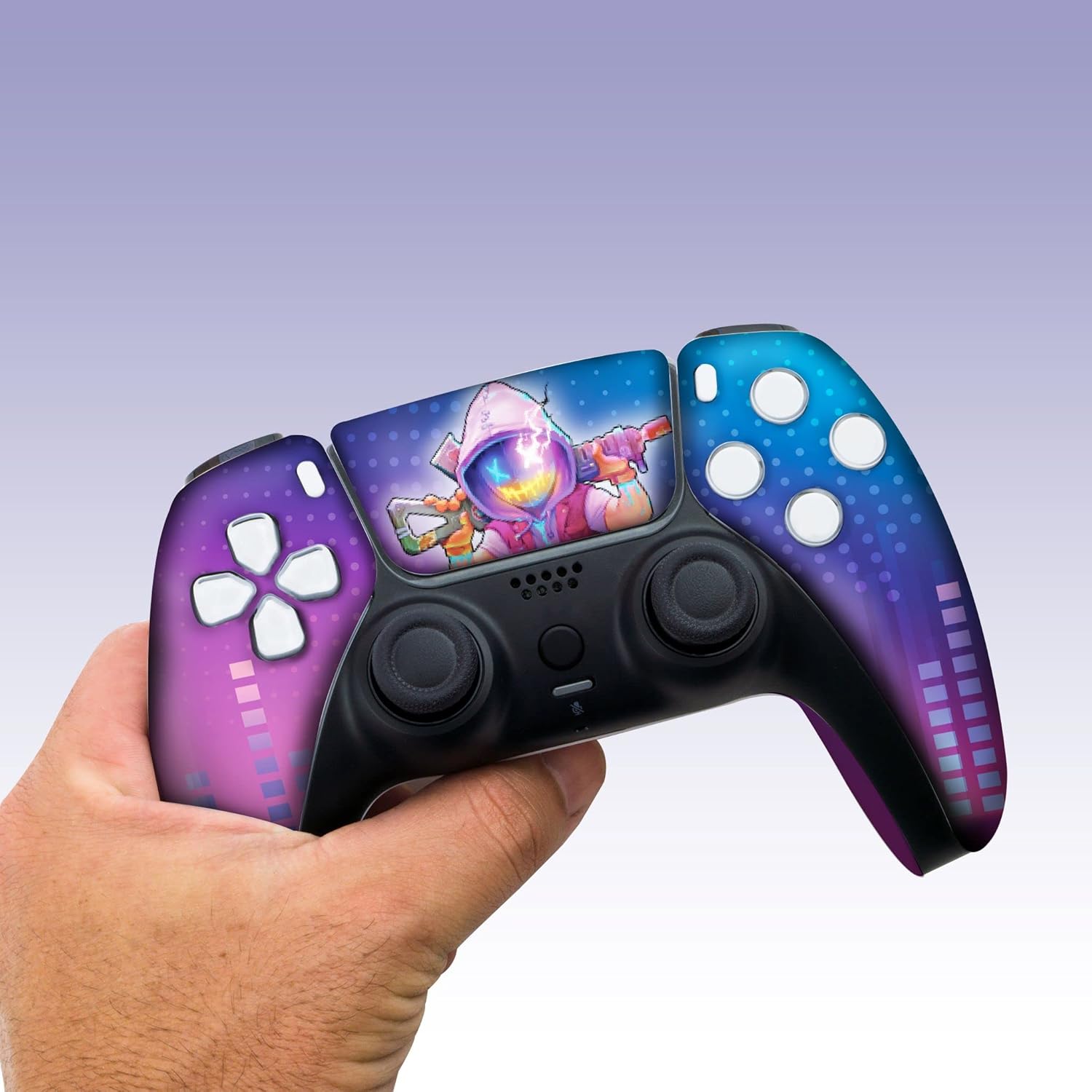 Neon Abyyss Custom PS-5 Controller Wireless compatible with Play-Station 5 Console by BCB Controllers | Proudly Customized in USA with Permanent HYDRO-DIP Printing (NOT JUST A SKIN) (MODDED)