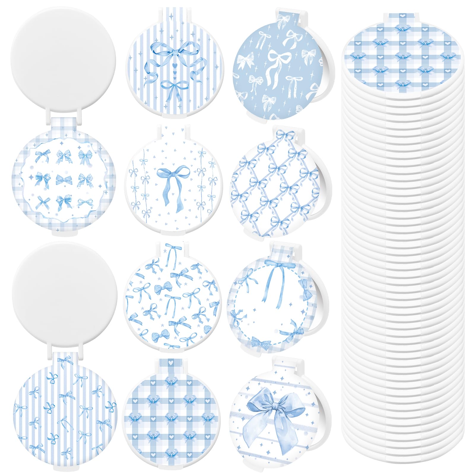 Photo 1 of KOPOOEOE 50 Pcs Blue Bow Compact Mirror Bulk