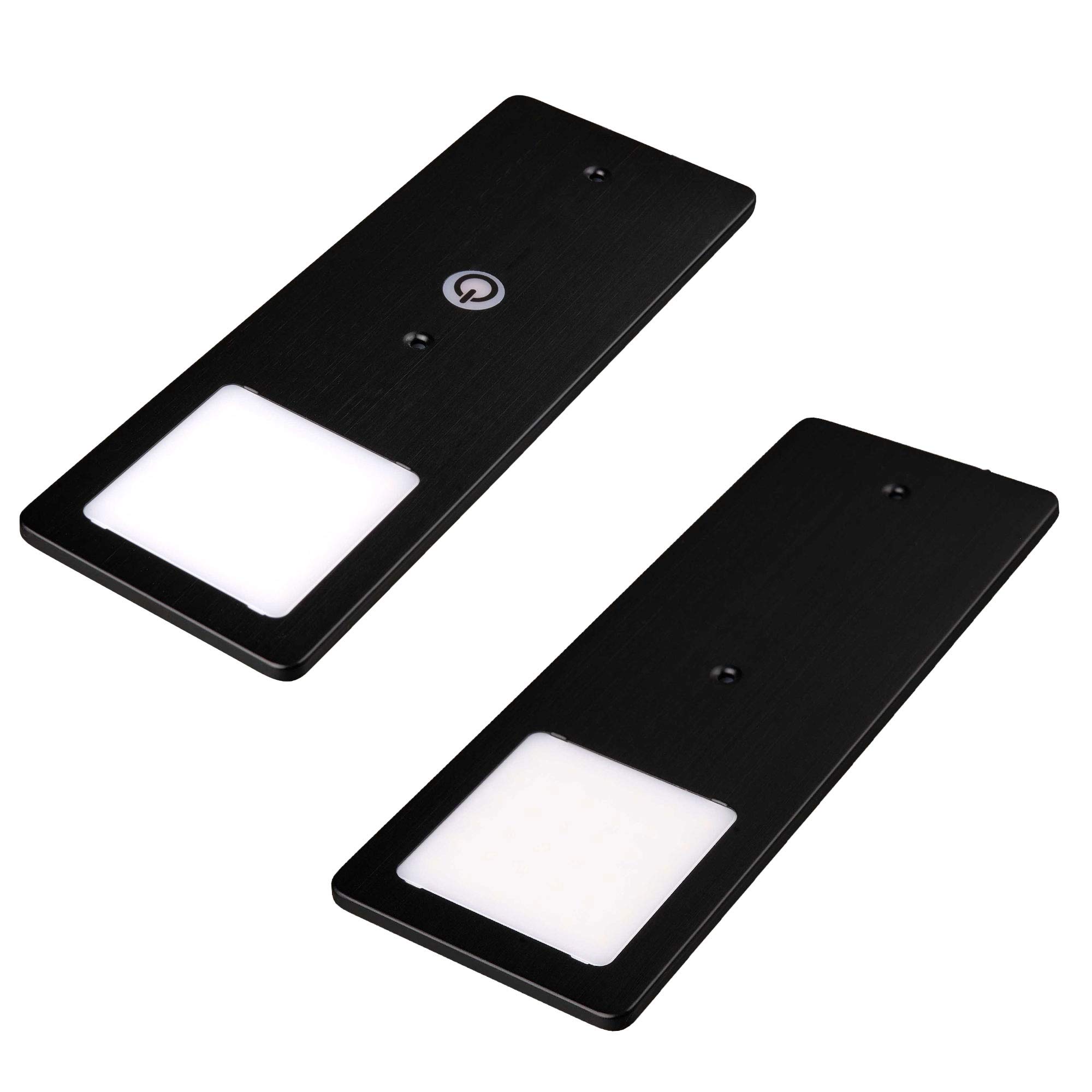 kalb | LED Unterbauleuchten schwarz 5W- sehr flache Küchenleuchte mit Touch-Dimmfunktion Einbaustrahler Einbauspot, Auswahl:2er Set neutralweiss