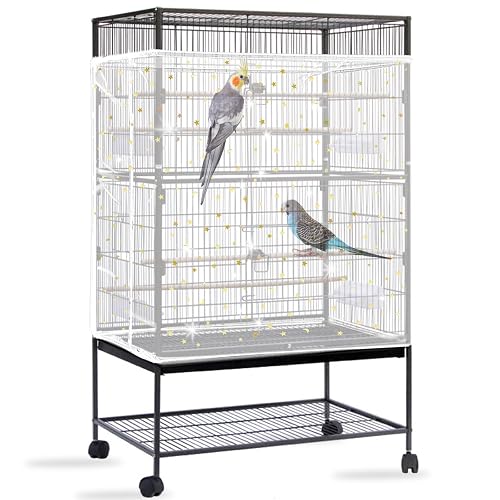 Mngren Cubierta para jaula de pájaros grande, red para jaula de pájaros, extragrande, suave, aireada
