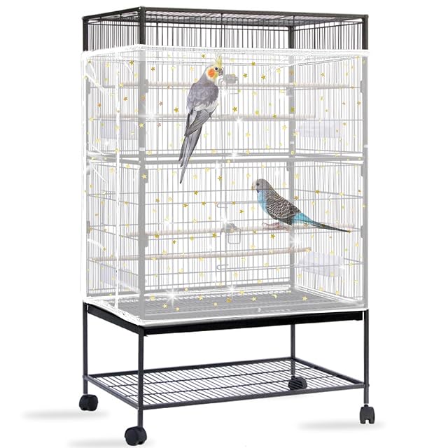 Mngren Cubierta para jaula de pájaros grande, red para jaula de pájaros, extragrande, suave, aireada