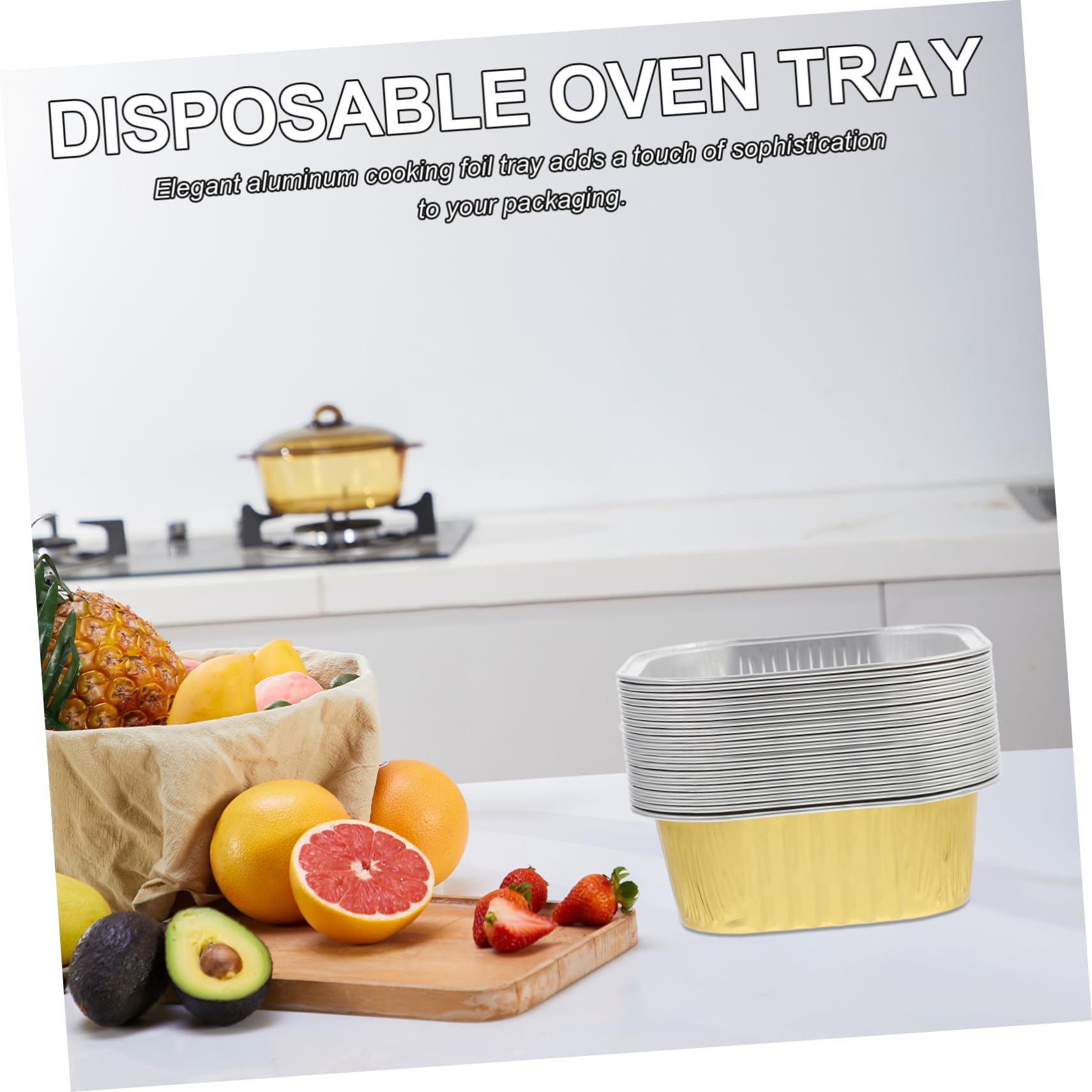 Barquettes Alimentaires 300ml Jaune en Aluminium Lot de 20 Résistantes à Haute Température Barquettes Jetables Carrées Élégantes pour Cuisson et Buffet