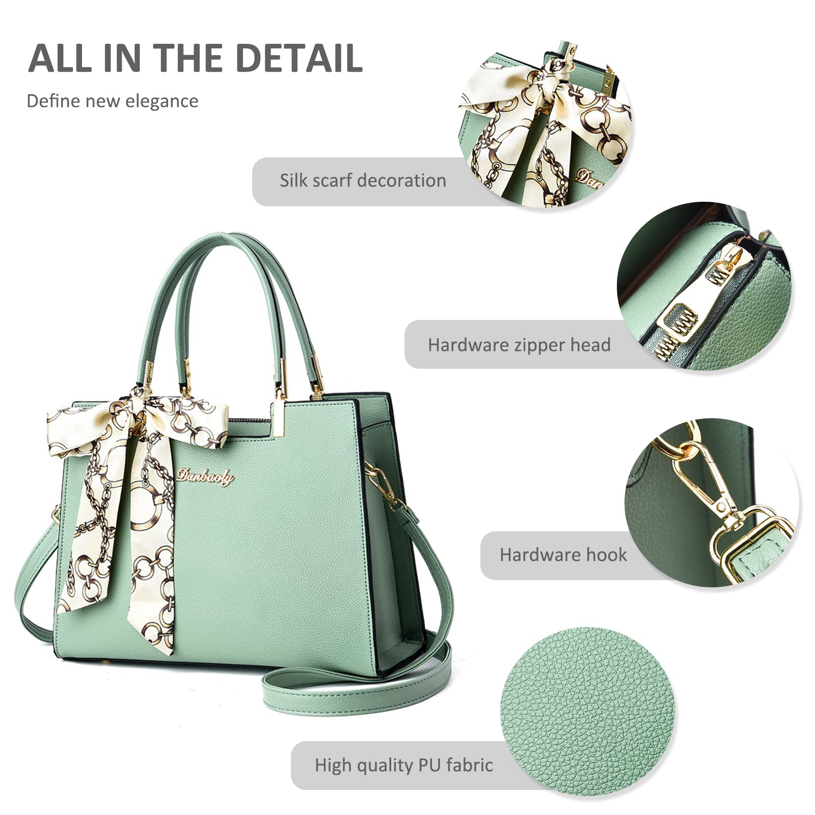 NICOLE & DORIS Sac à Main Femme Élégant en PU Cuir - Grande Capacité Fourre-Tout à Bandoulière - Sac D'épaule pour Travail et Sortie Quotidienne