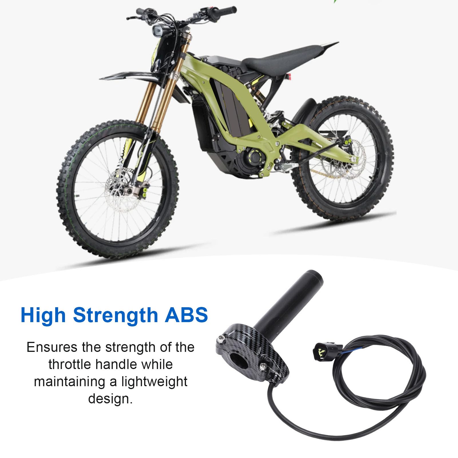 aqxreight Poignée D'accélérateur avec Roulement à Rouleaux, ABS Haute Résistance, Remplacement pour Surron Light Bee X S X160 X260, Accessoires électriques (style fibre de carbone)
