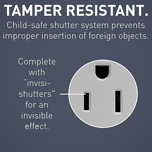 Miniatura 5 de Legrand Radiant 1597TRWRGRYCCD4 15 Amp GFCI para exteriores, autoprueba, resistente a manipulaciones, resistente a la intemperie, salida dúplex,